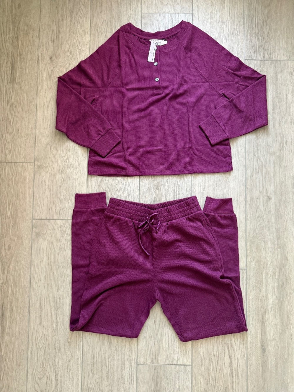 NWT victoria secret glow henley waffle set